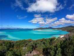 Blue ocean and islands in the Whitsundays