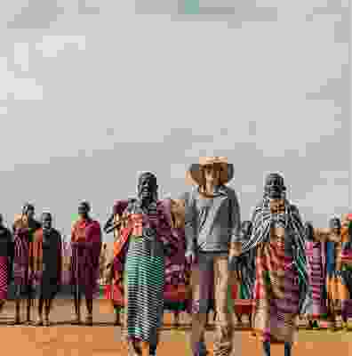 Travellers visiting a Tribe in Kenya africa