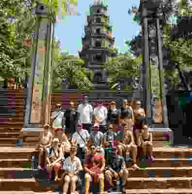 Group photo in front of the Hue Imperial City.